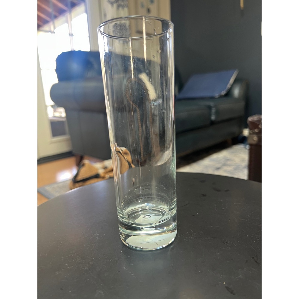 7 Modern Tall Highball Glass Weighted Base Clear Tom Collins Tumbler Barware